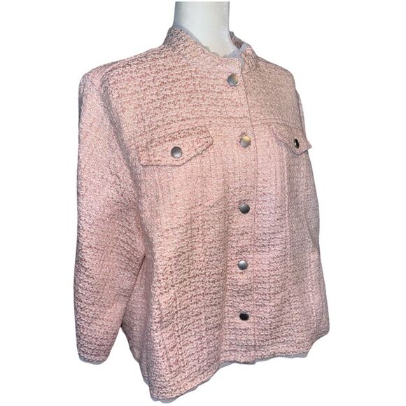 Rachel Roy | NWT Pink Tweed Cropped Jacket | Plus Size 3X - Picture 1 of 8